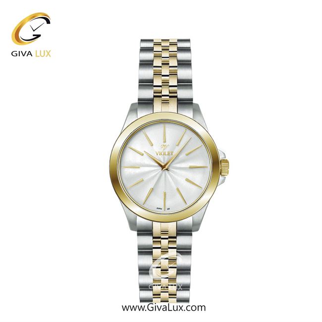 ساعت مچی اورجینال زنانه ویولت VIOLET نقره ای-طلایی | نقره ای-طلایی| نقره ای| کد رفرنس 0591/2 سایز کوچک